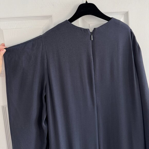 NWT! Tibi Featherweight Eco Crepe Dress in Midnight Navy, size 8. - Picture 13 of 15